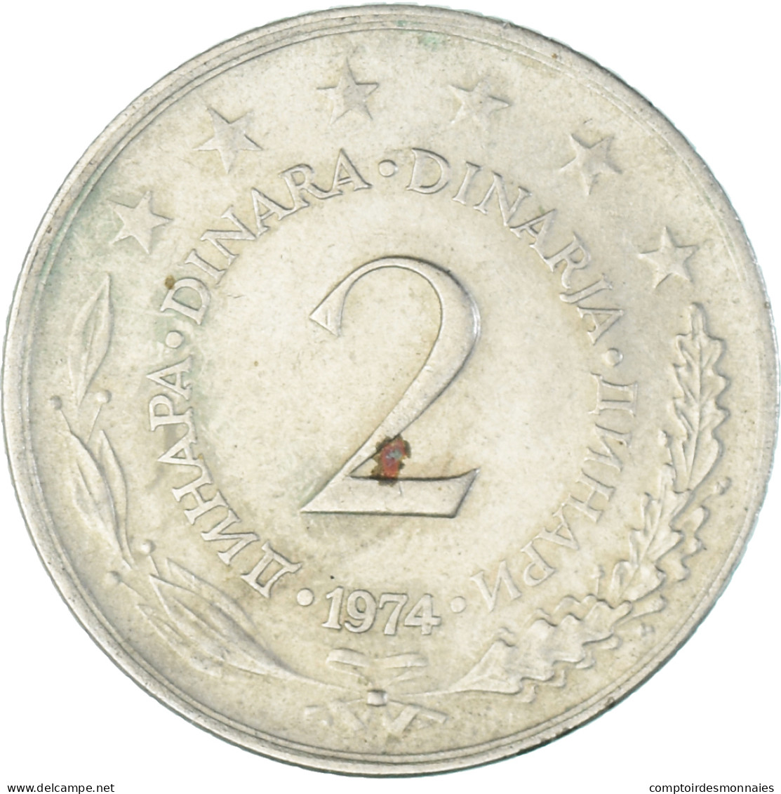 Monnaie, Yougoslavie, 2 Dinara, 1974 - Yougoslavie