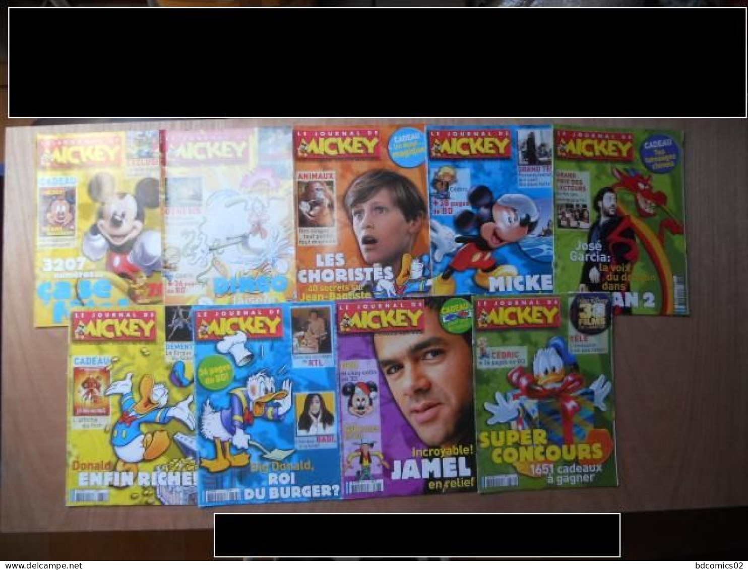 le journal de mickey LOT DE  9 BD DU N°2730/ 2731/ 2732/ 2733/ 2734/ 2735/ 2737 /2738/ 2739 LOT N° 8