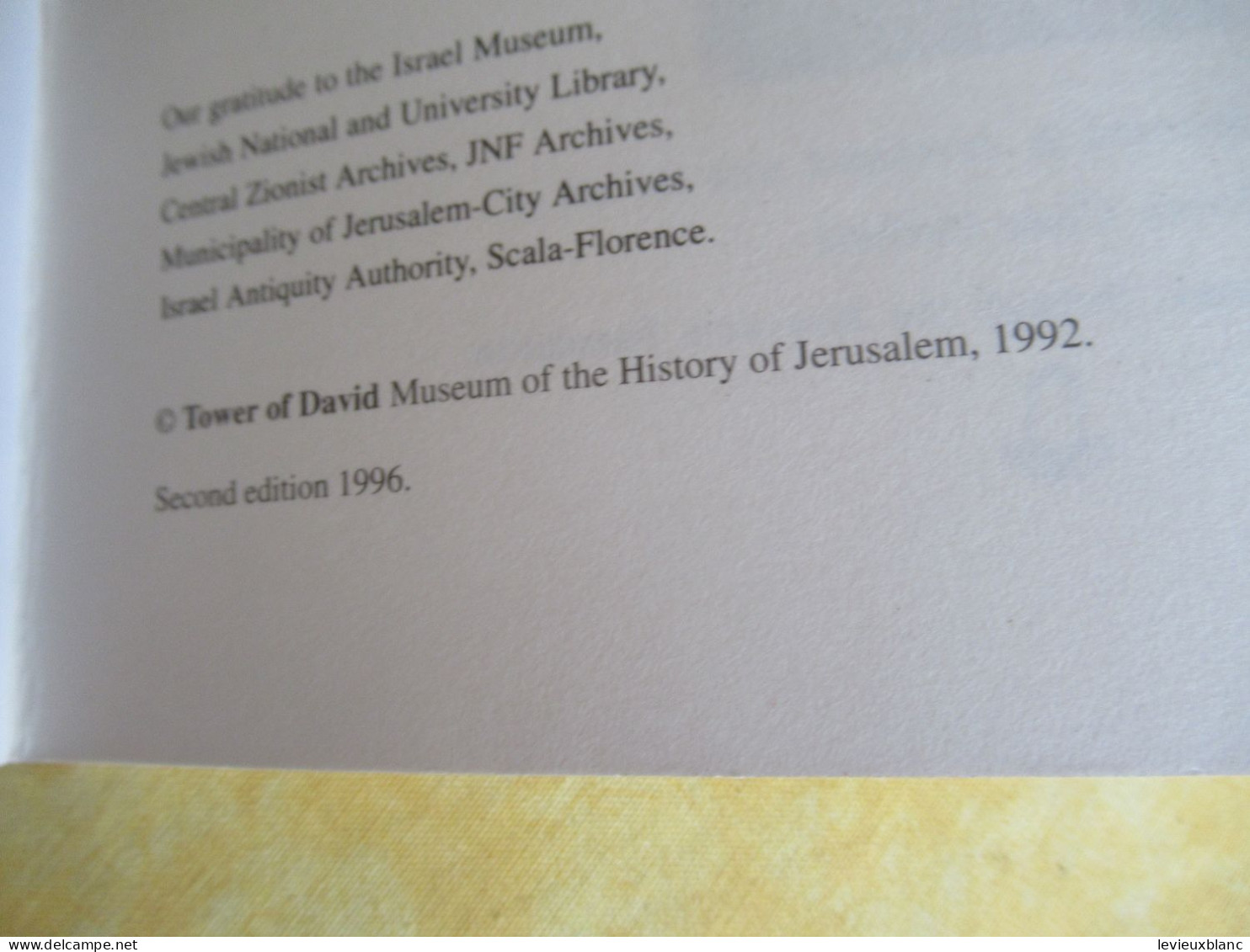 Livret de présentation historique/ The TOWER of DAVID MUSEUM/ JERUSALEM/Where Jerusalem Begins/ISRAEL/1996      PCG524