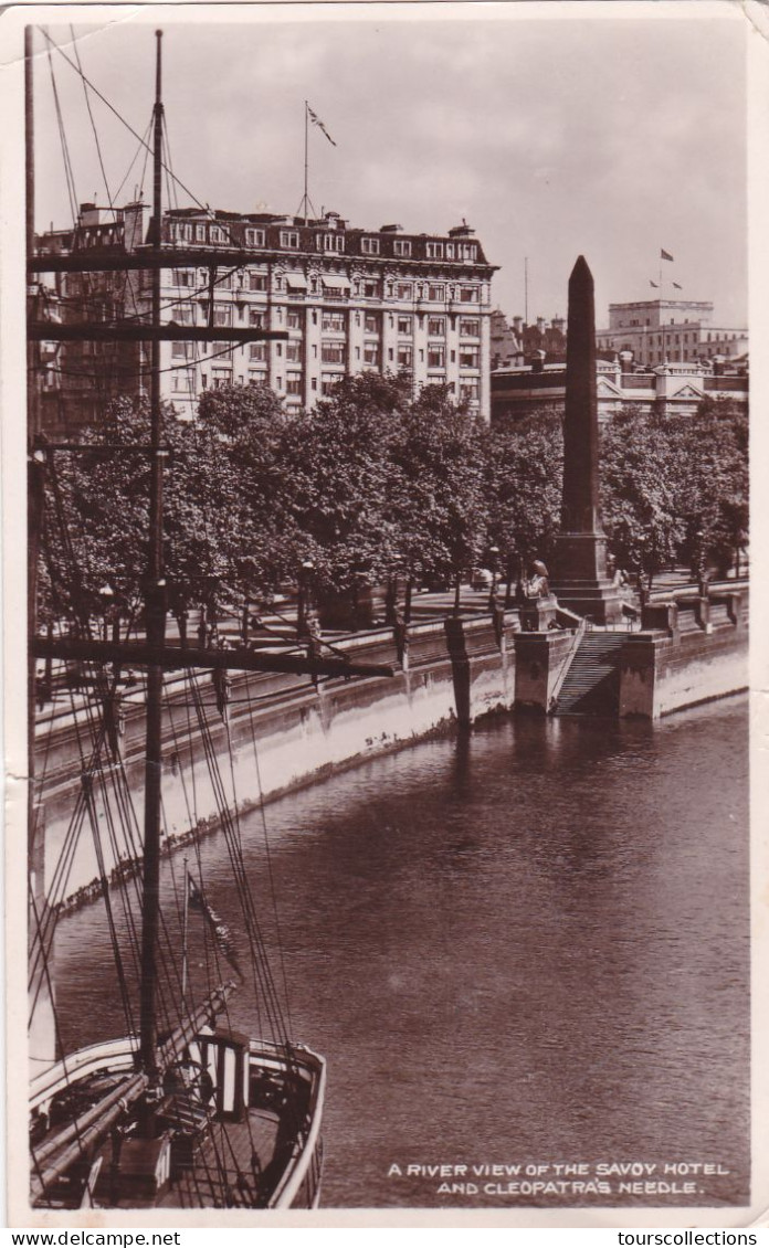 CPA  ANGLETERRE -  SAVOY HOTEL And Cleopatra Needle In 1935 - River Thames - Tamise - Timbre Silver Jubilee George V - River Thames