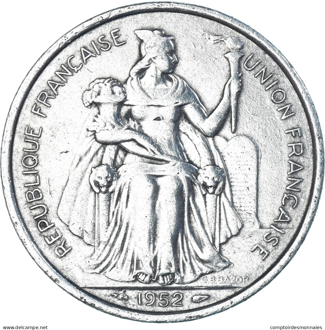 Monnaie, Nouvelle-Calédonie, 5 Francs, 1952 - Nieuw-Caledonië