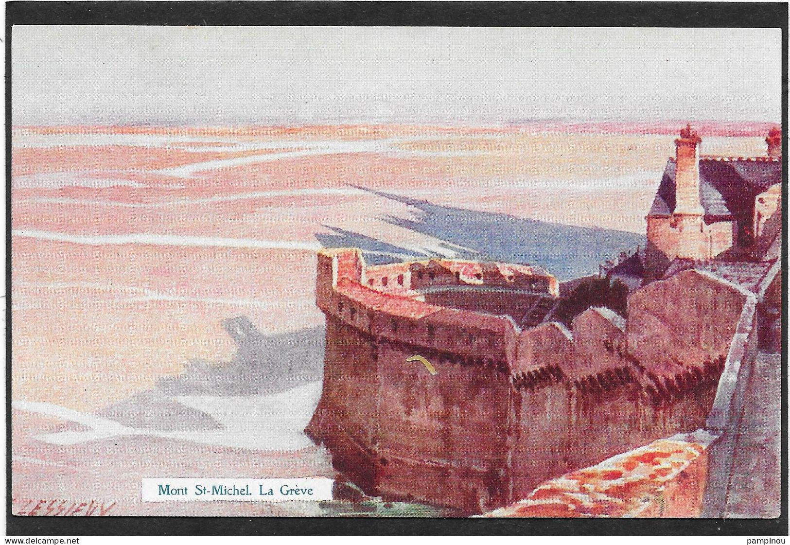 LESSIEUX - Litho - 50 MANCHE - MONT SAINT ICHEL - La Grève - Lessieux