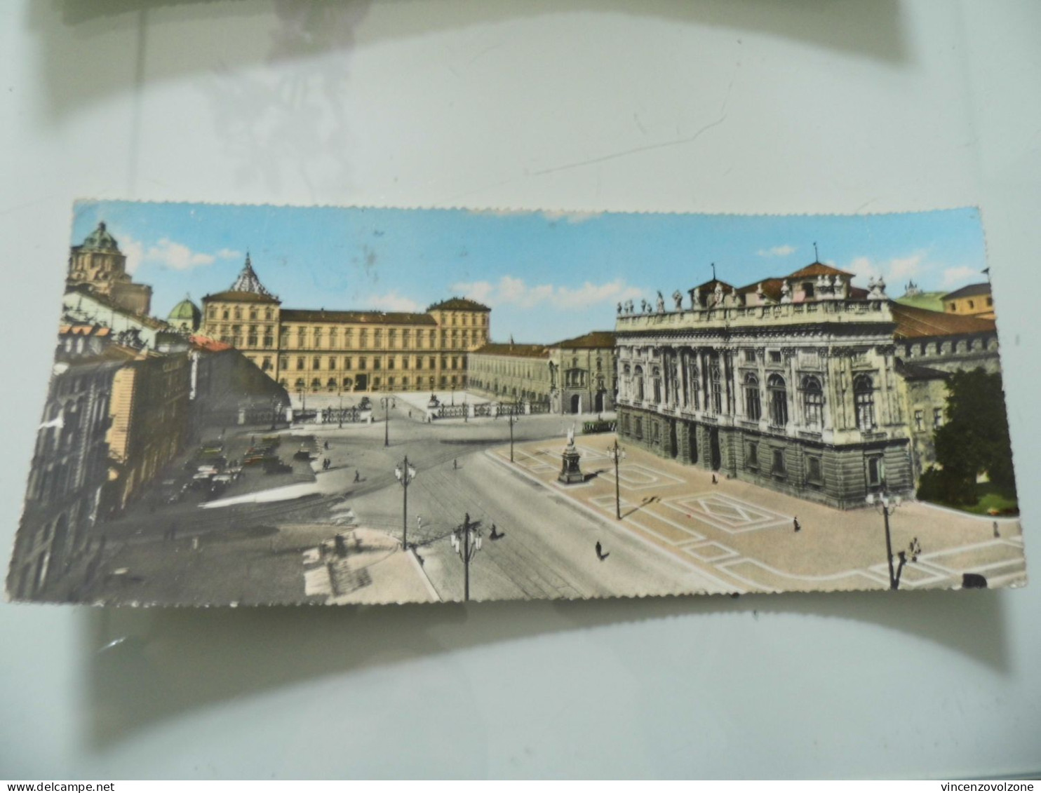 Cartolina Viaggiata Panoramica "TORINO Piazza Castello E Palazzo Madama" 1963 - Palazzo Madama