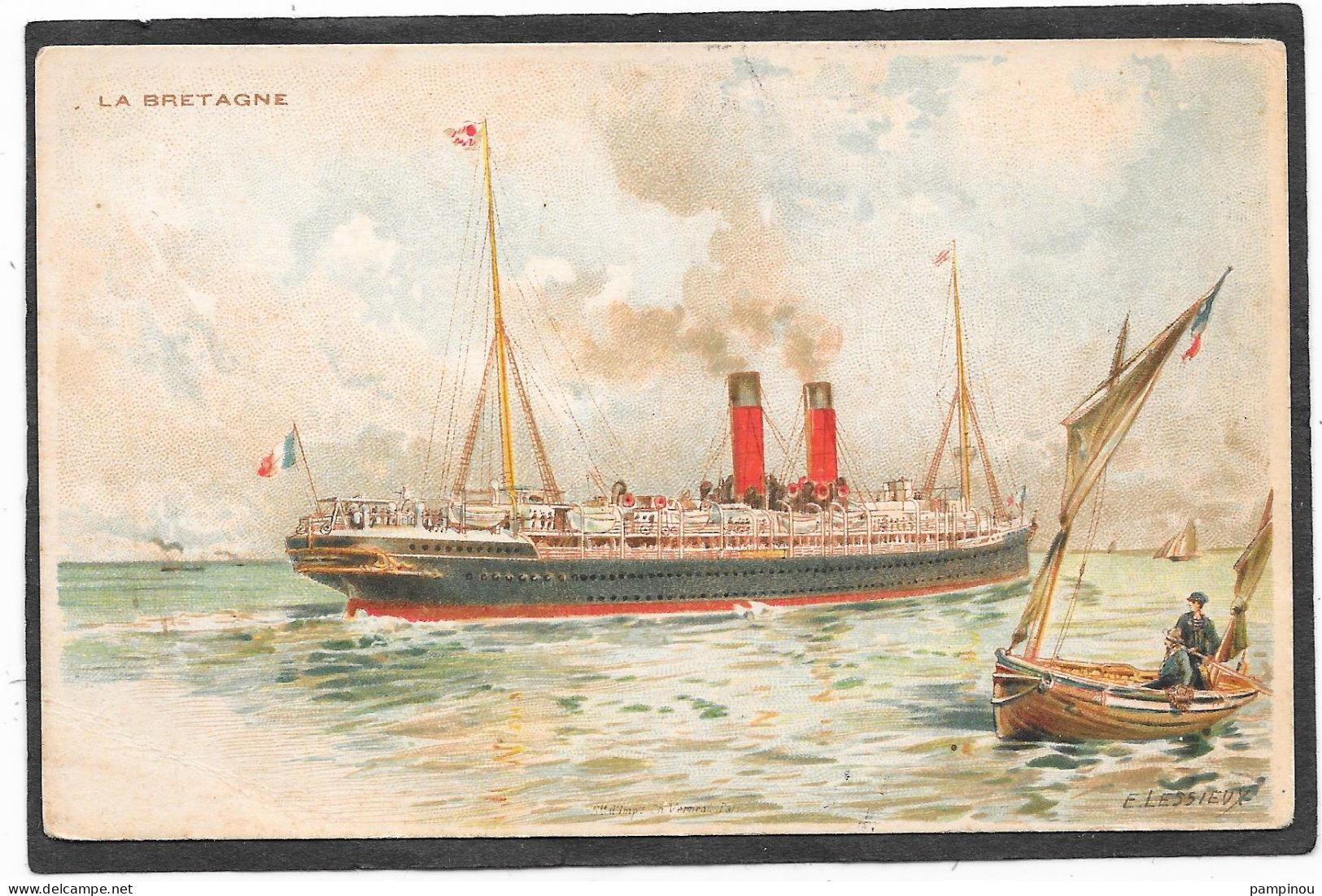 LESSIEUX - Litho - Bateau LA BRETAGNE - Lessieux