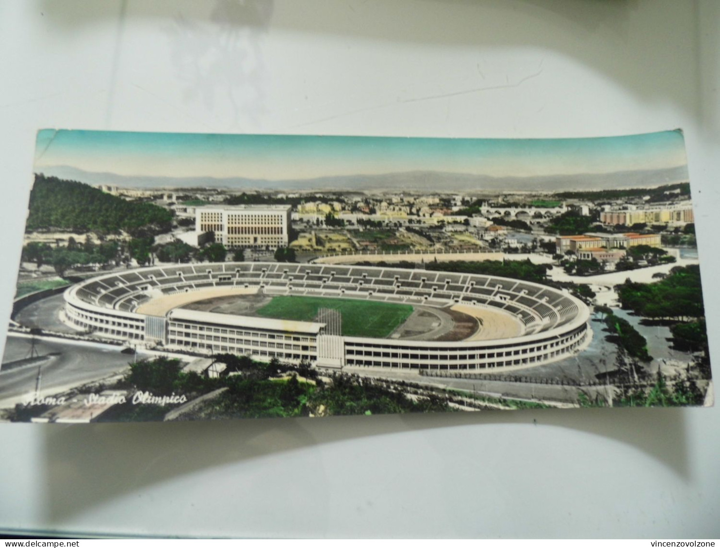 Cartolina  Viaggiata Panoramica "ROMA Stadio Olimpico" 1961 - Stadiums & Sporting Infrastructures