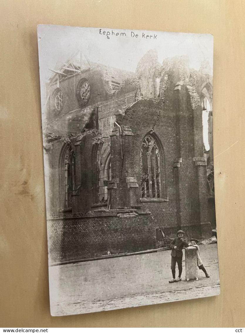 Eeghem Egem Pittem  FOTOKAART Van De Vernielde Kerk In 1919  Photot De Seranno - Pittem