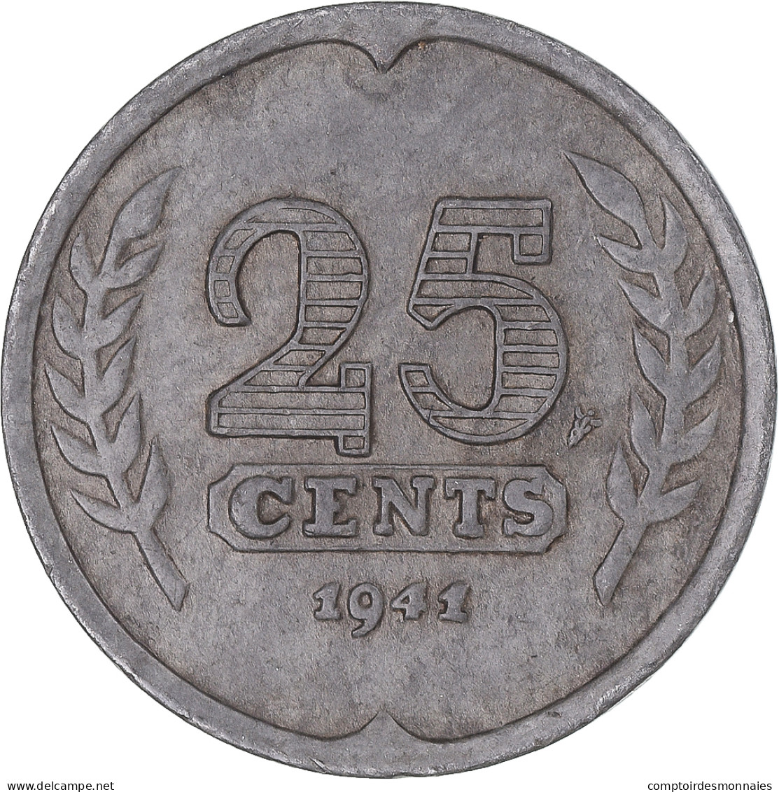 Monnaie, Pays-Bas, 25 Cents, 1941 - 25 Centavos