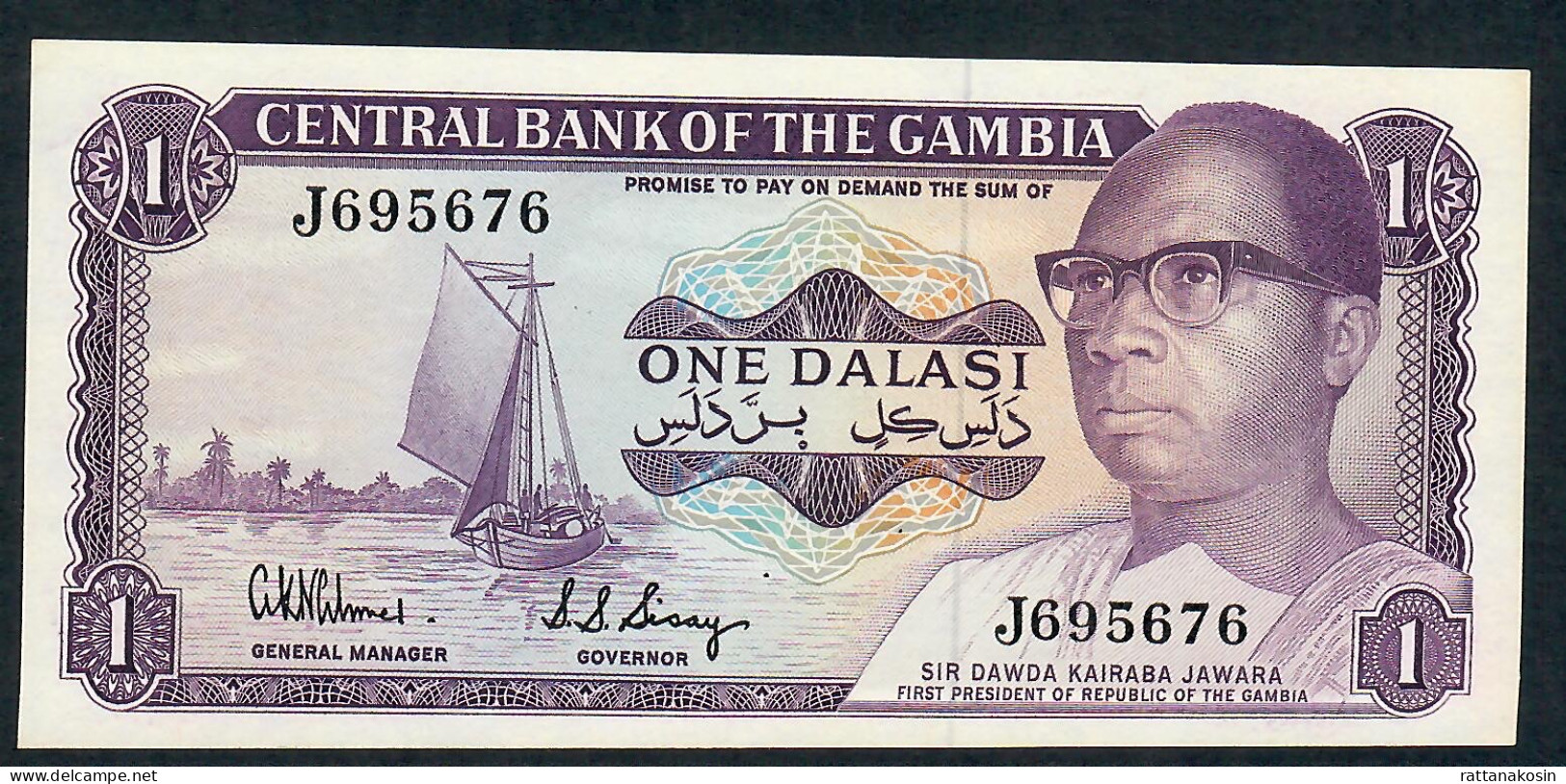 GAMBIA P8 1 DALASI 1978 #J     UNC. - Gambia