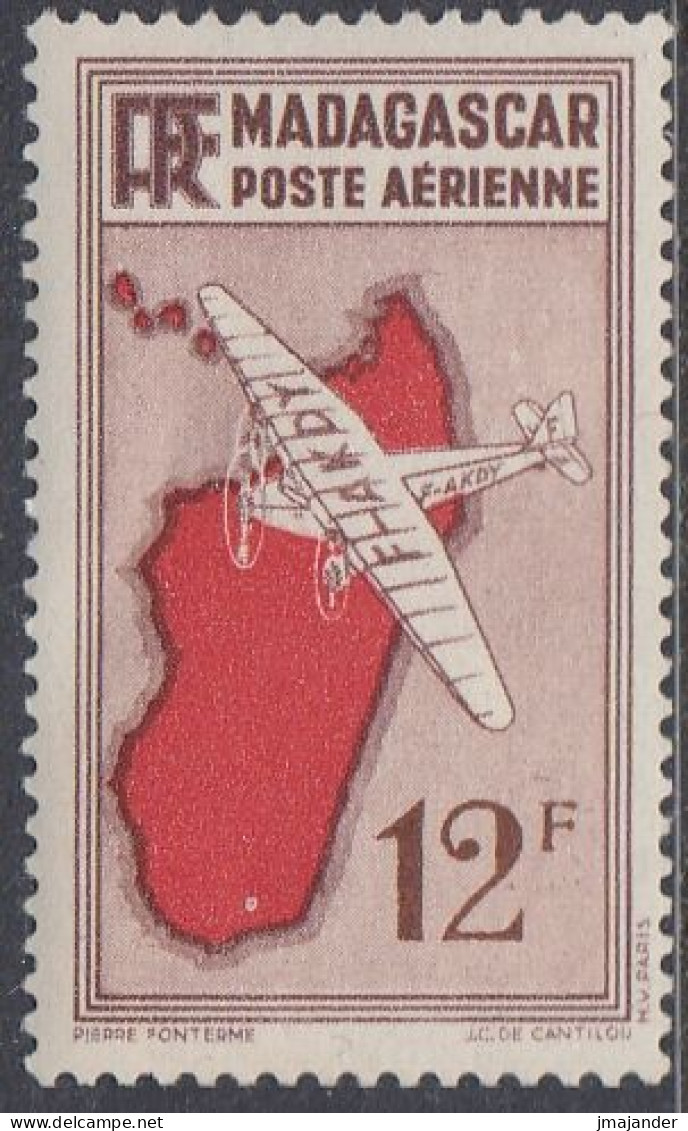 Madagascar 1935 - Airmail: Aircraft Over The Island - Mi 224 MNH ** [1708] - Airmail