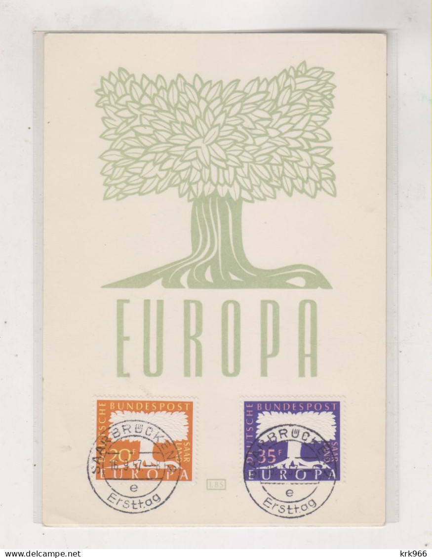 GERMANY SAAR  SAARBRUCKEN  1957 Nice Maximum Card EUROPA CEPT - Brieven En Documenten