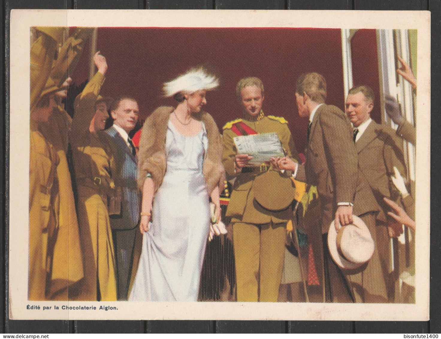 Chromo Chocolat L'Aiglon : N°7 : Joyeuse Entrée Du Roi Et De La Reine à Liège Le 07.07.1935 ( Voir Photo ) - Aiglon