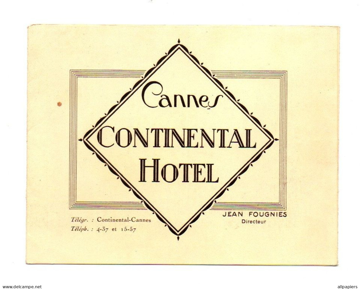 Dépliant Continental Hôtel Cannes Avec Panorama Pris Des Fenêtres Du Continental Hôtel - Format : 42x11 Cm - Tourism Brochures
