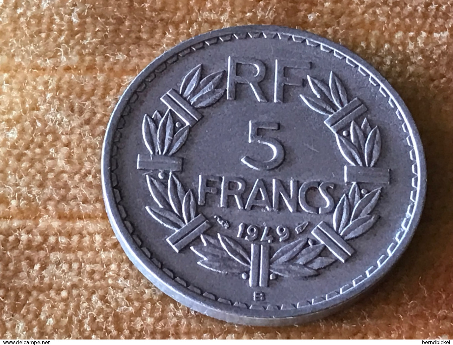 Münze Münzen Umlaufmünze Frankreich 5 Francs 1949 Münzzeichen B - 5 Francs