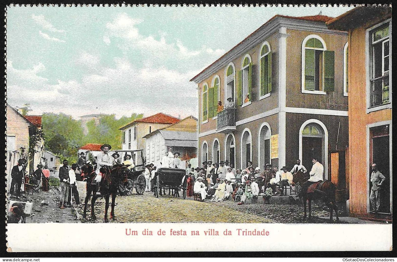 Postal S. Tomé E Principe - S. Thomé - Um Dia De Festa Na Vila Da Trindade - CPA Anime Etnic - Sao Tome And Principe