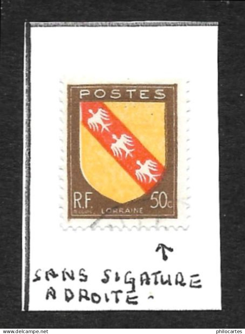 Variété Sur  Y&T 757  - Lorraine Sans Signature à Droite - Used Stamps