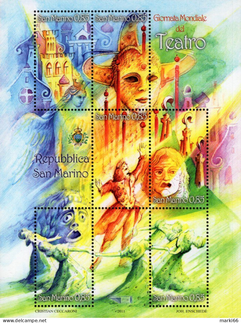 San Marino - 2011 - World Theatre Day - Mint Stamp Sheetlet - Unused Stamps