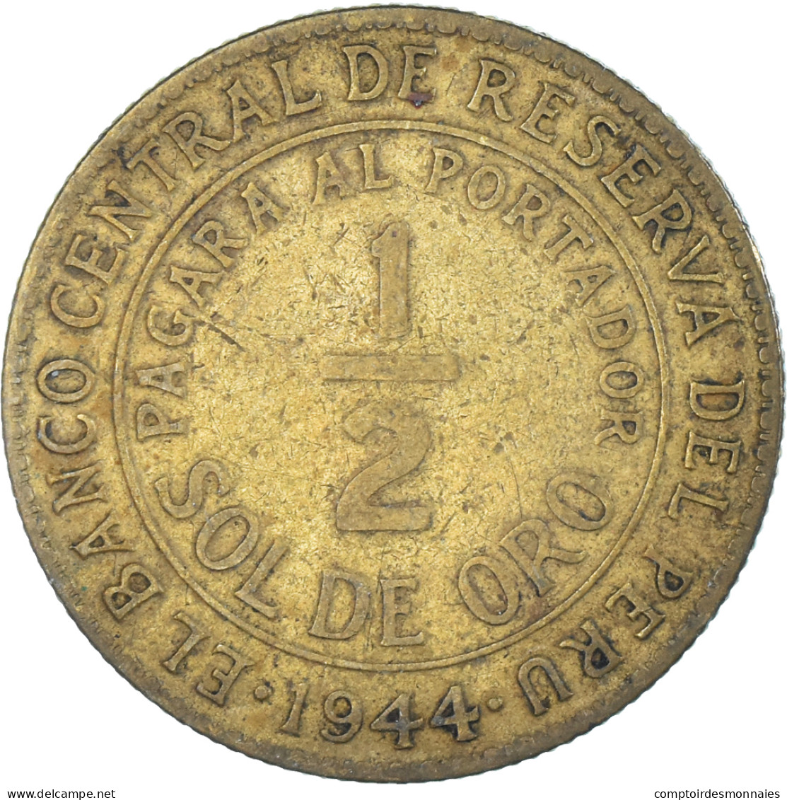 Monnaie, Pérou, 1/2 Sol, 1944 - Peru