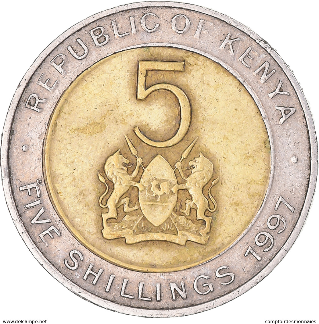 Monnaie, Kenya, 5 Shillings, 1997 - Kenya
