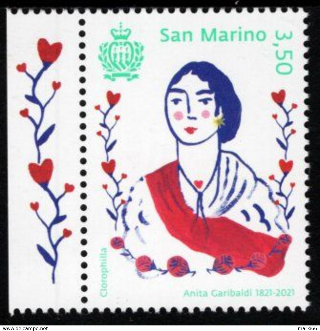 San Marino - 2021 - 200th Anniversary Of Birth Of Anita Garibaldi - Mint Stamp - Ungebraucht