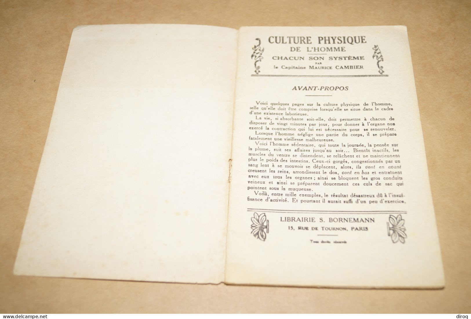 Culture Physique De L'homme,par Le Capitaine M.Cambier,32 Pages,18 Cm. Sur 11,5 Cm. - Sport