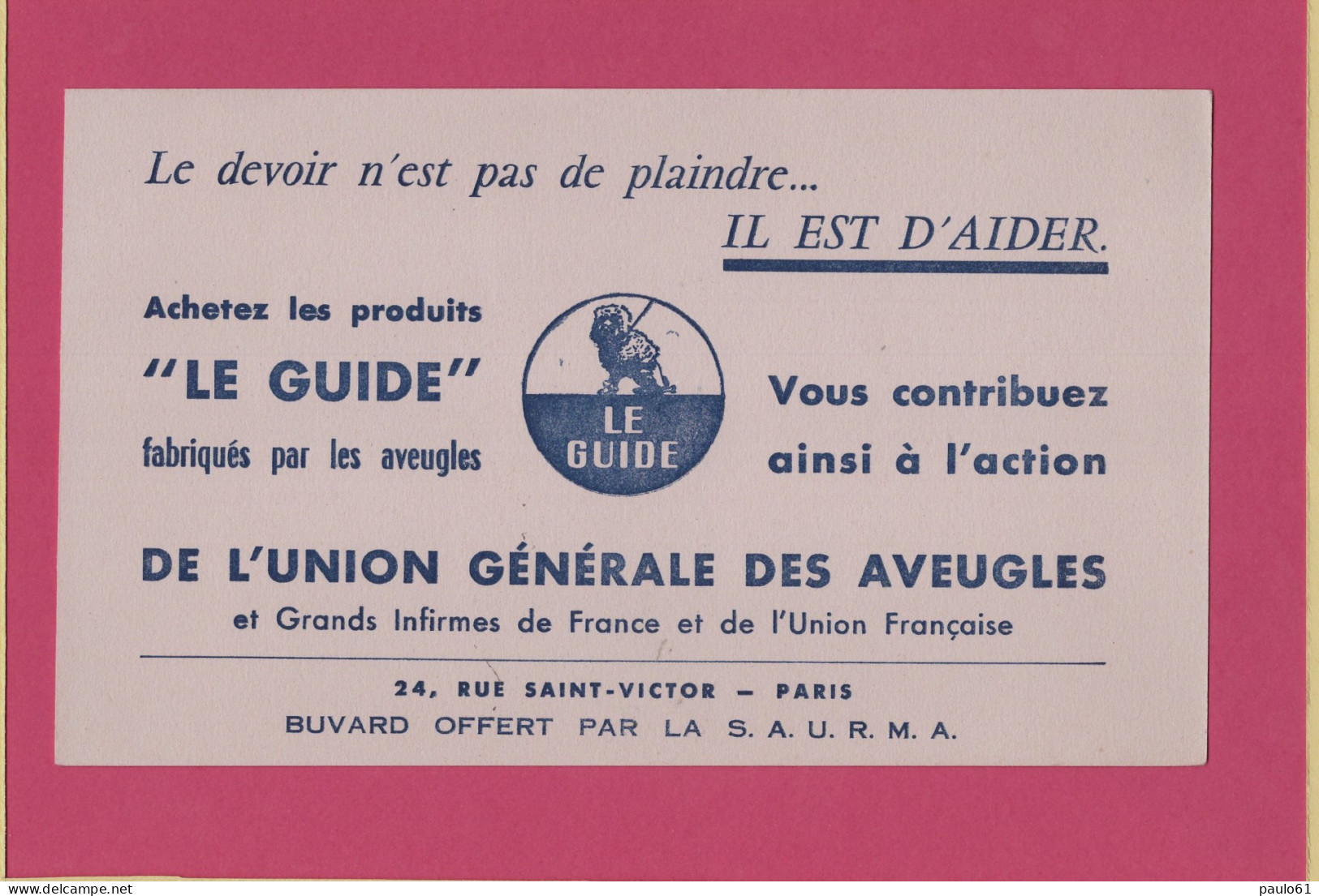 BUVARD & Blotting Paper : Achetez Les Produits LE GUIDE  Fabriqué Par Les Aveugles - Papeterie