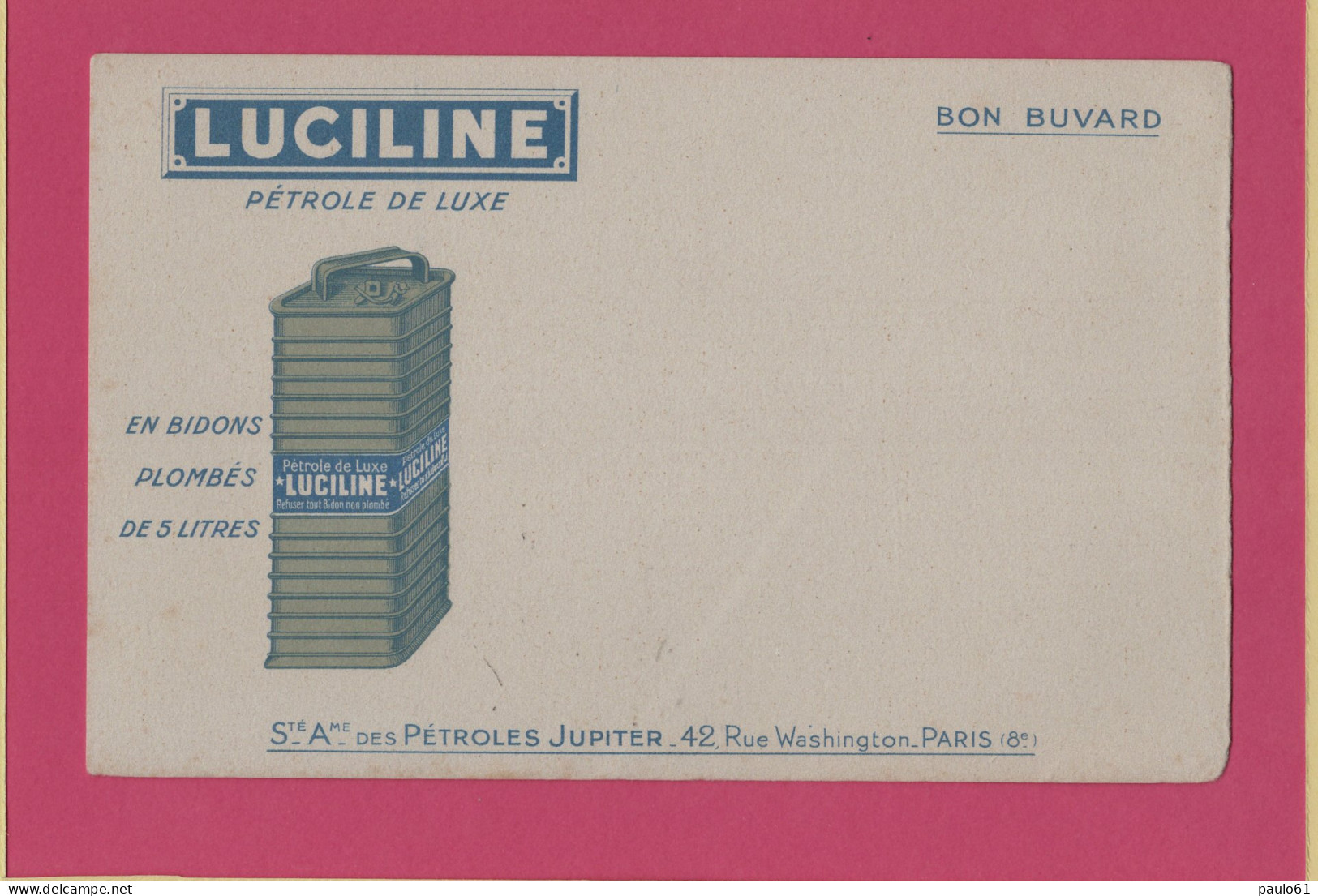 BUVARD & Blotting Paper :  LUCINE  Petrole De Luxe  - Automobile