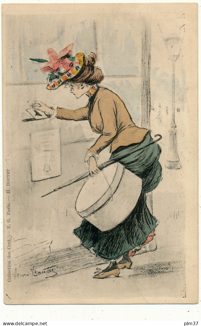 Henri BOUTET - Collection Des Cent, Femme Au Carton à Chapeaux - Boutet