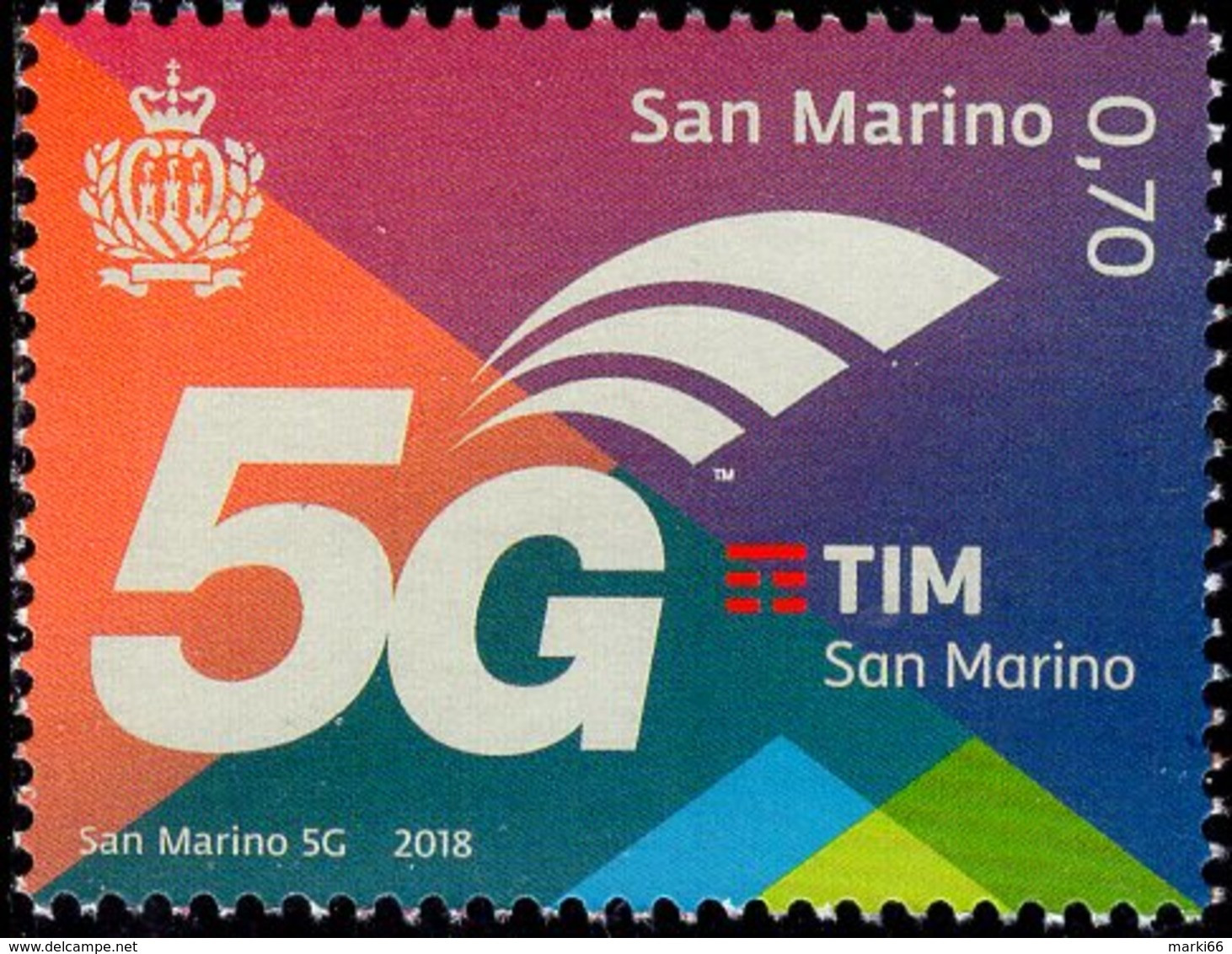 San Marino - 2018 - 5G Communication In San Marino - Mint Stamp - Ongebruikt
