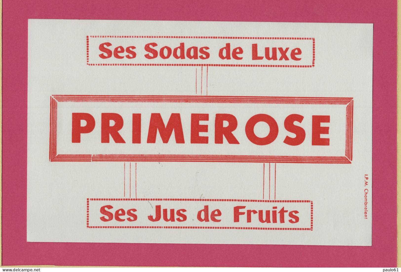 BUVARD & Blotting Paper : Ses Sodas De Luxe  PRIMEROSE - Limonadas - Refrescos