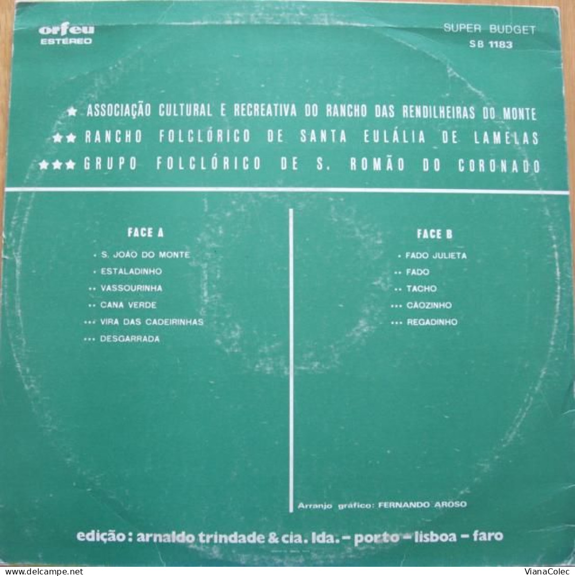 LP Disco Vinil - Folclore / Vila Do Conde Rendilheiras Santa Eulália De Lamelas Santo Tirso São Romão Do Coronado Trofa - Country En Folk