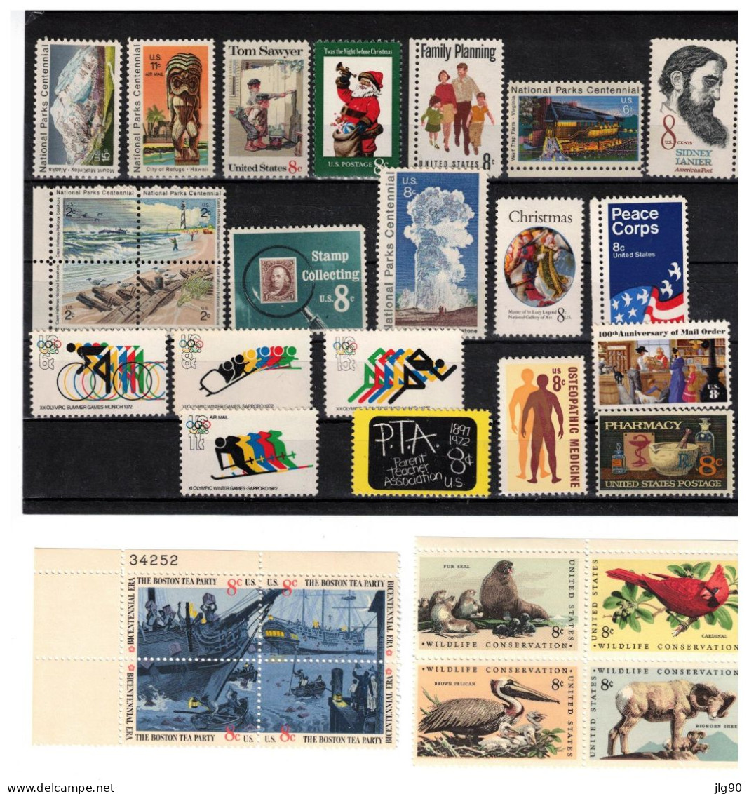 USA 29 Nine Stamps 1st Choice 1972-73 - Nuevos