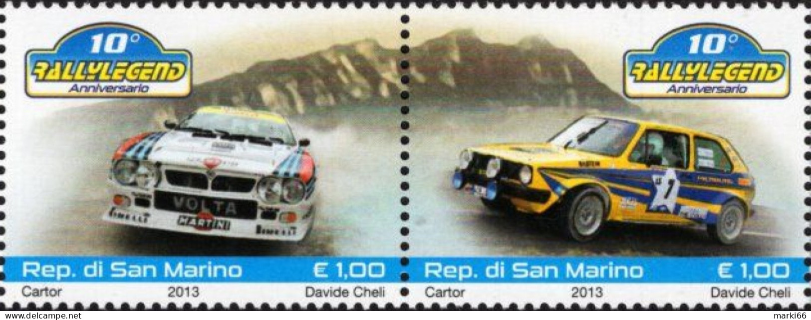 San Marino - 2013 - Rally Legend - 10th Anniversary - Mint Stamp Set - Ungebraucht