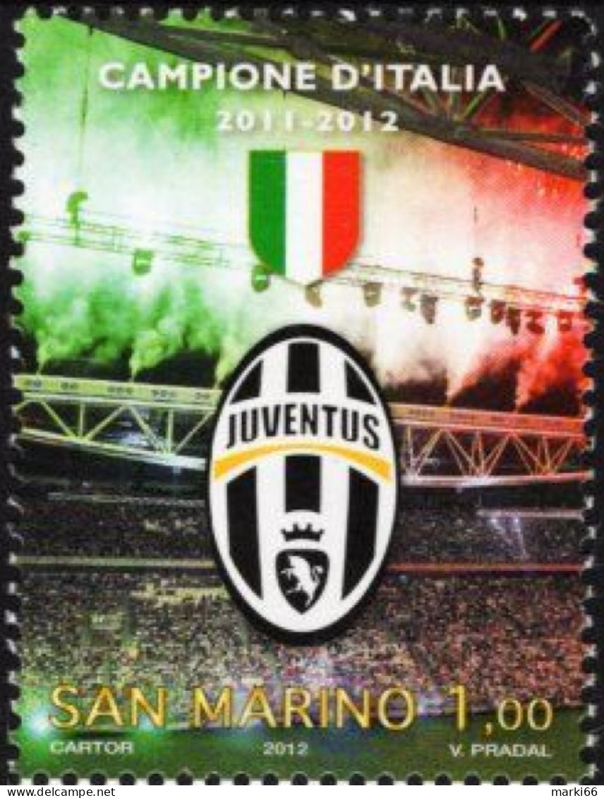 San Marino - 2012 - Juventus - Champion Of Italy 2011-2012 - Mint Stamp - Neufs