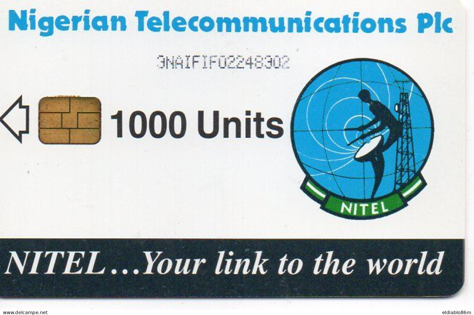 NIGERIA - CHIP CARD - EARTH STATION 1000 UNITS - 3NAIFIF - Nigeria