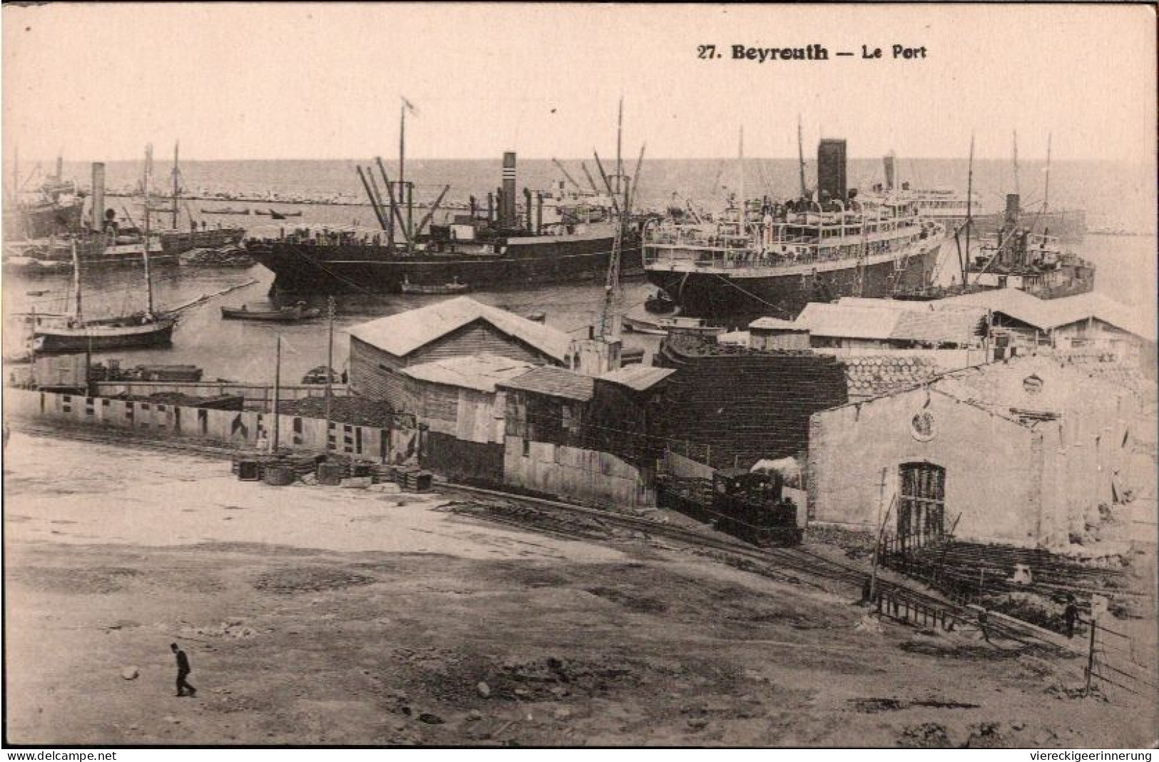 ! Cpa , Alte Ansichtskarte Aus Beirut, Beyrouth, Le Port, Hafen, Ships, Eisenbahn, Dampflok, Libanon - Lebanon