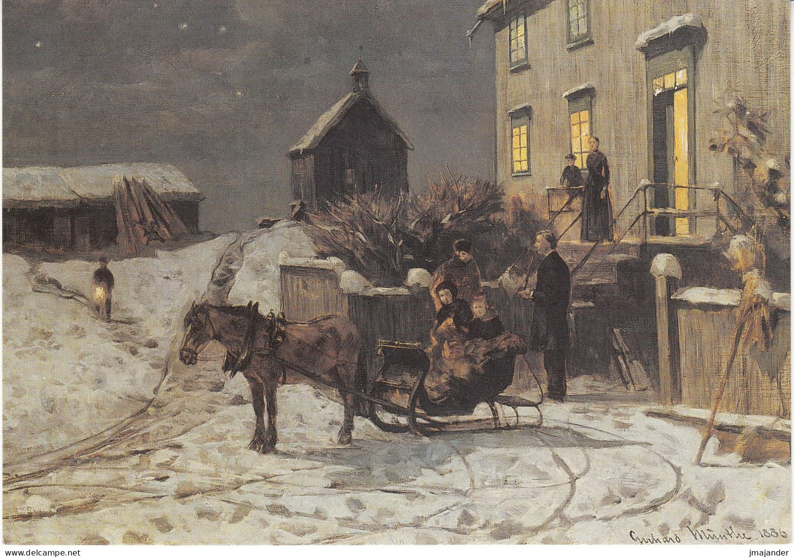 Norway 1997 - Christmas: Painting By Gerhard Munthe, Horse, Sleigh - Postal Stationery Card ** MNH - Entiers Postaux