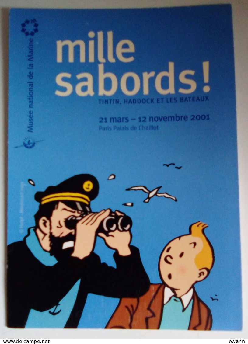 Carte Postale Publicitaire - Exposition "Mille Sabords!" - Tintin (2001) - Hergé