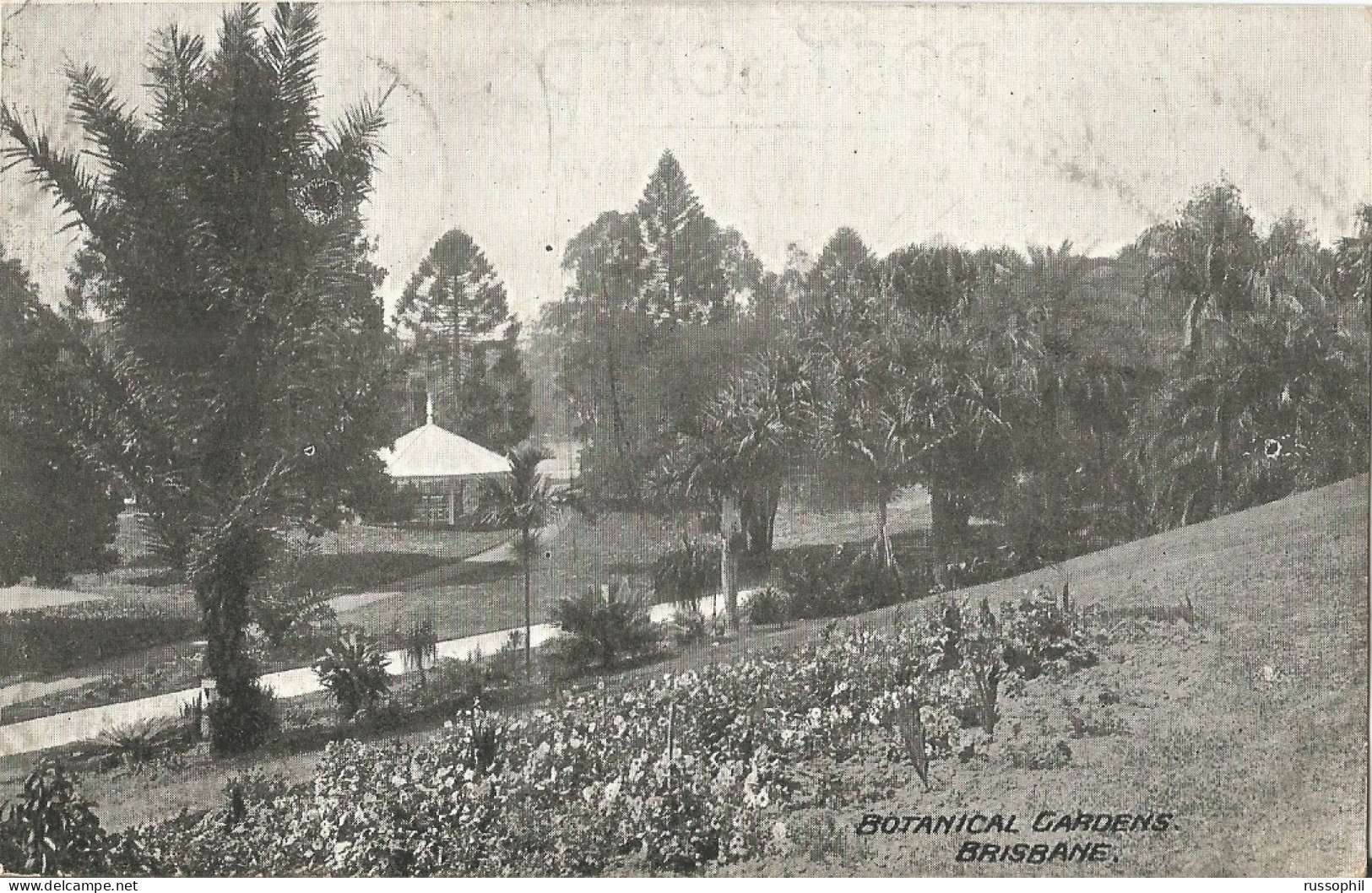 AUSTRALIA QLD - BRISBANE DUPLEX GPO DEPARTURE PMK ON FRANKED PC "VIEW OF BRISBANE" TO HOLLAND - 1910 - Brieven En Documenten