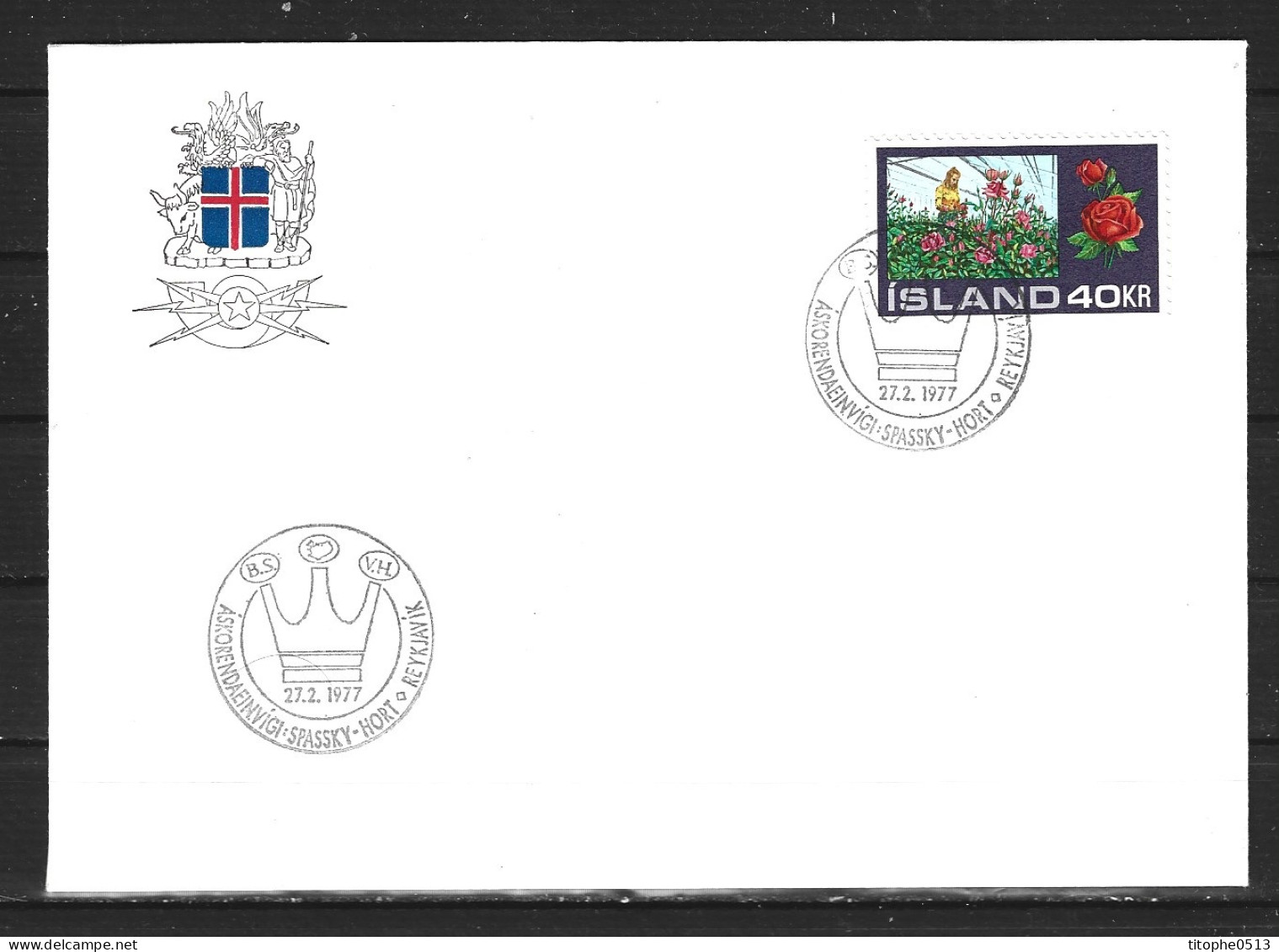 ISLANDE. Flamme De 1977 Sur Enveloppe. - Storia Postale