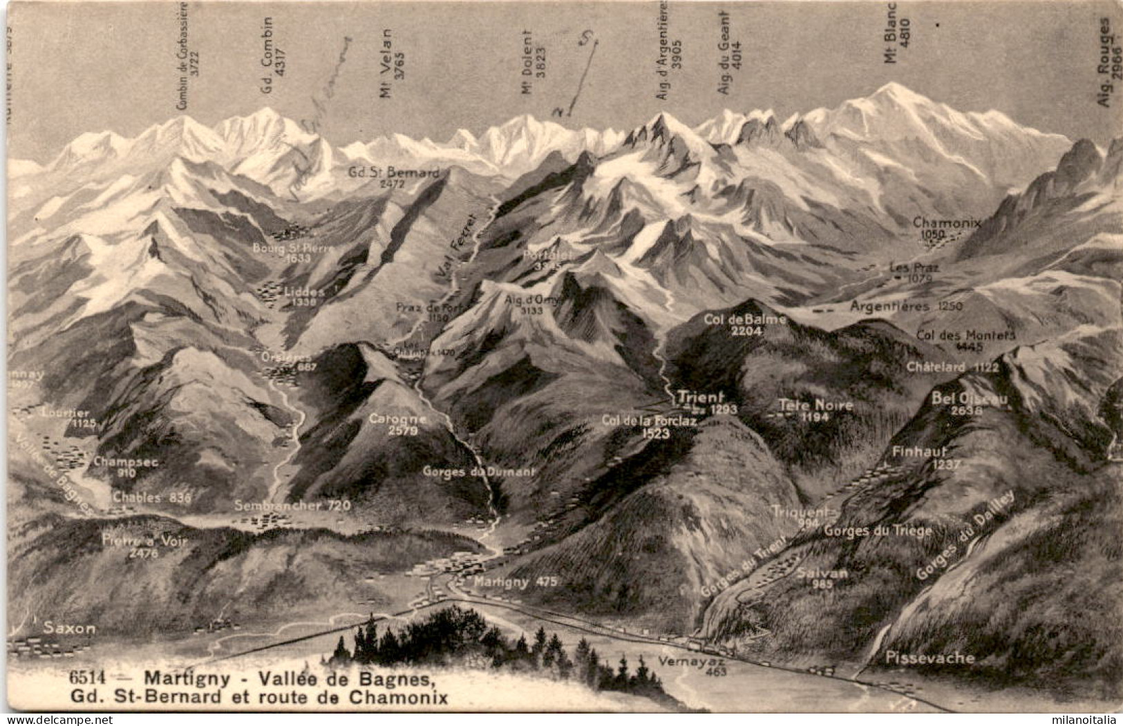 Martigny - Vallee De Bagnes, Gd. St-Bernard Et Route De Chamonix (6514) - Bagnes