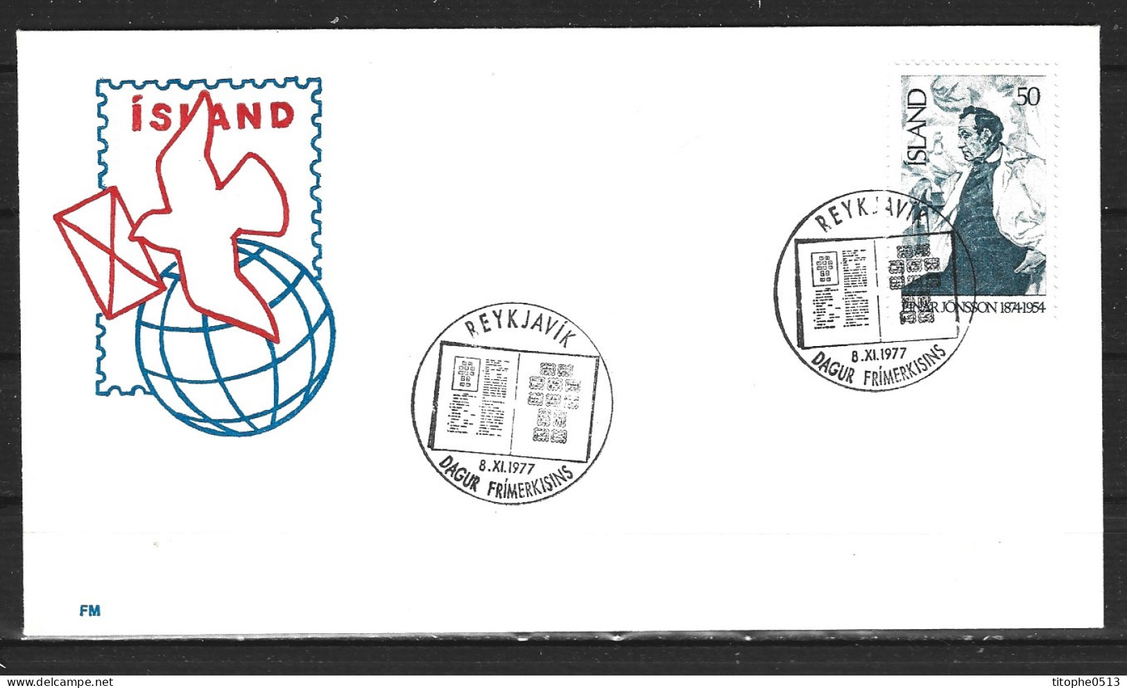 ISLANDE. Flamme De 1977 Sur Enveloppe. - Storia Postale