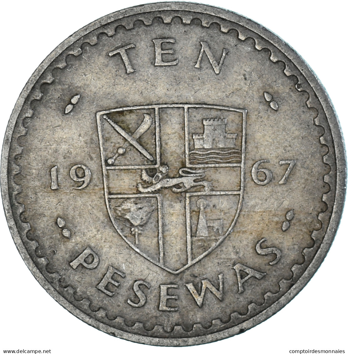 Monnaie, Ghana, 10 Pesewas, 1967 - Ghana