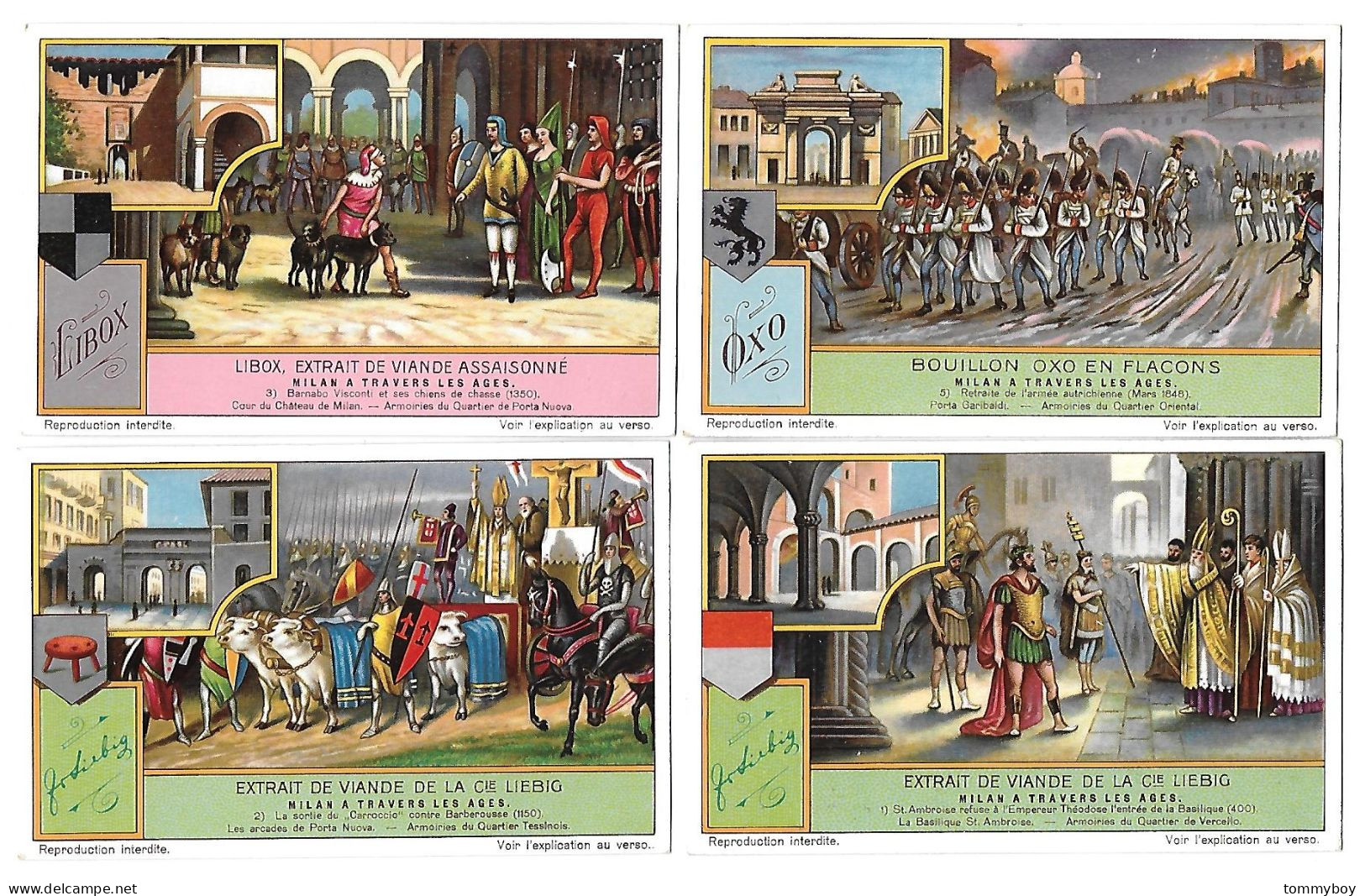 S 1242, Liebig 6 Cards, Milan à Travers Les âges - Liebig