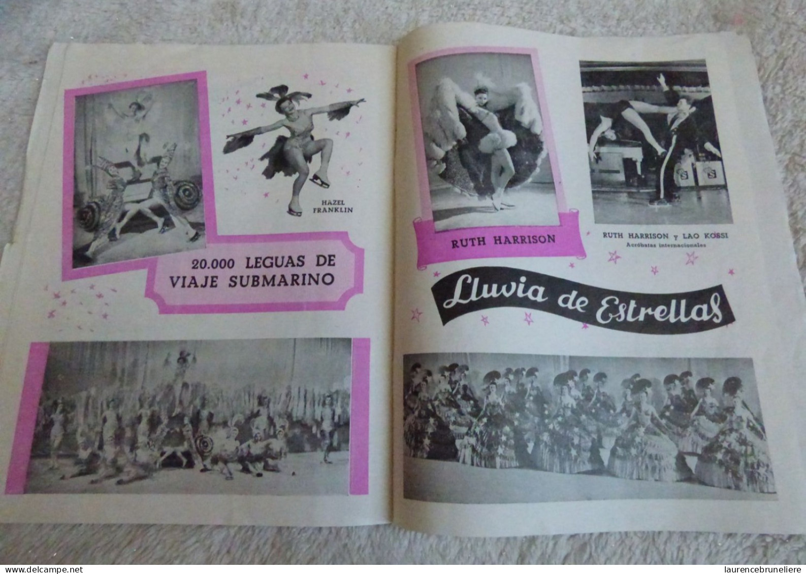 PROGRAMME HOLIDAY ON ICE OF 1953 EN ESPAGNOL - ENCART PROGRAMME EN FRANCAIS