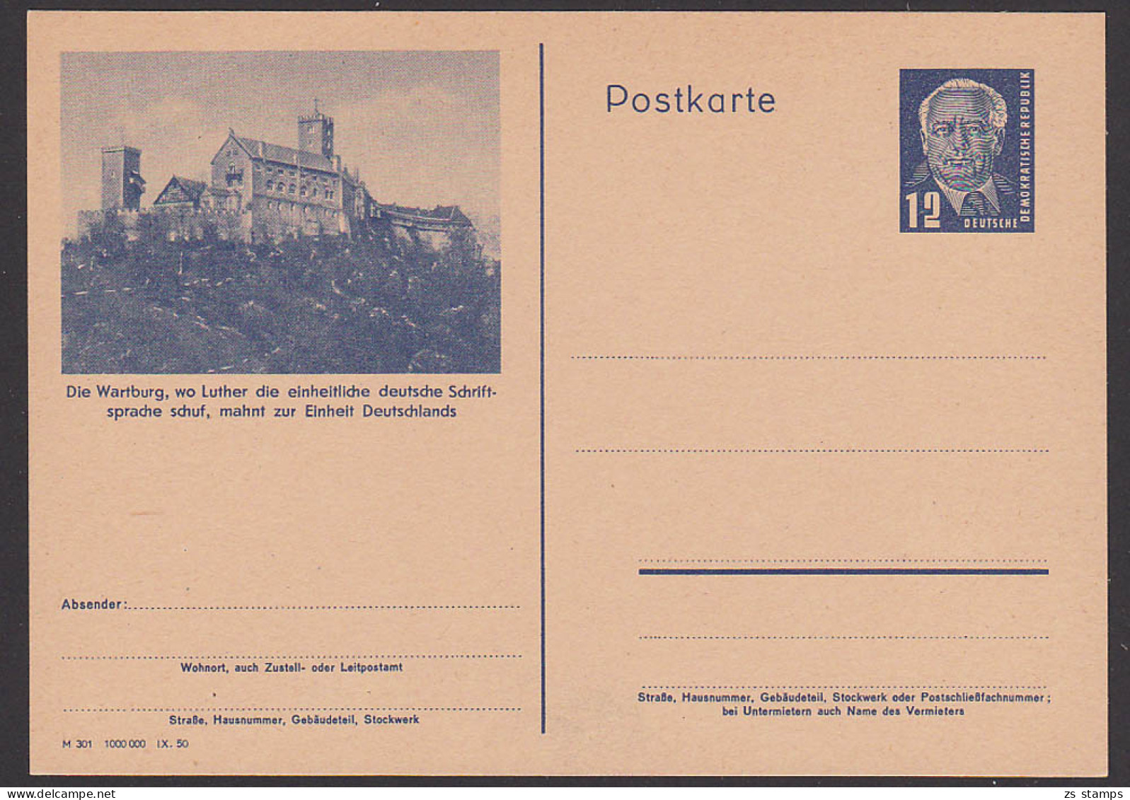 DDR Bildpostkarte * "Die Wartburg, Wo Luther Die Einheitsliche Deutsche Schriftsprache Schuf... " P47/04, Eisenach - Postkarten - Ungebraucht