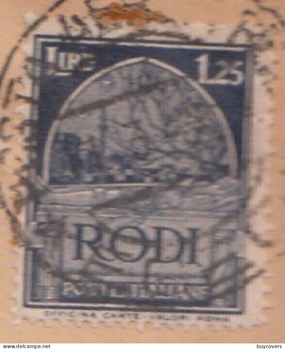CO46- EGEO RODI - Busta Raccomandata Da Rodi A Genova Del 5 Aprile 1942 Con Tariffa Di Lire 2,00 - - Egée (Rodi)