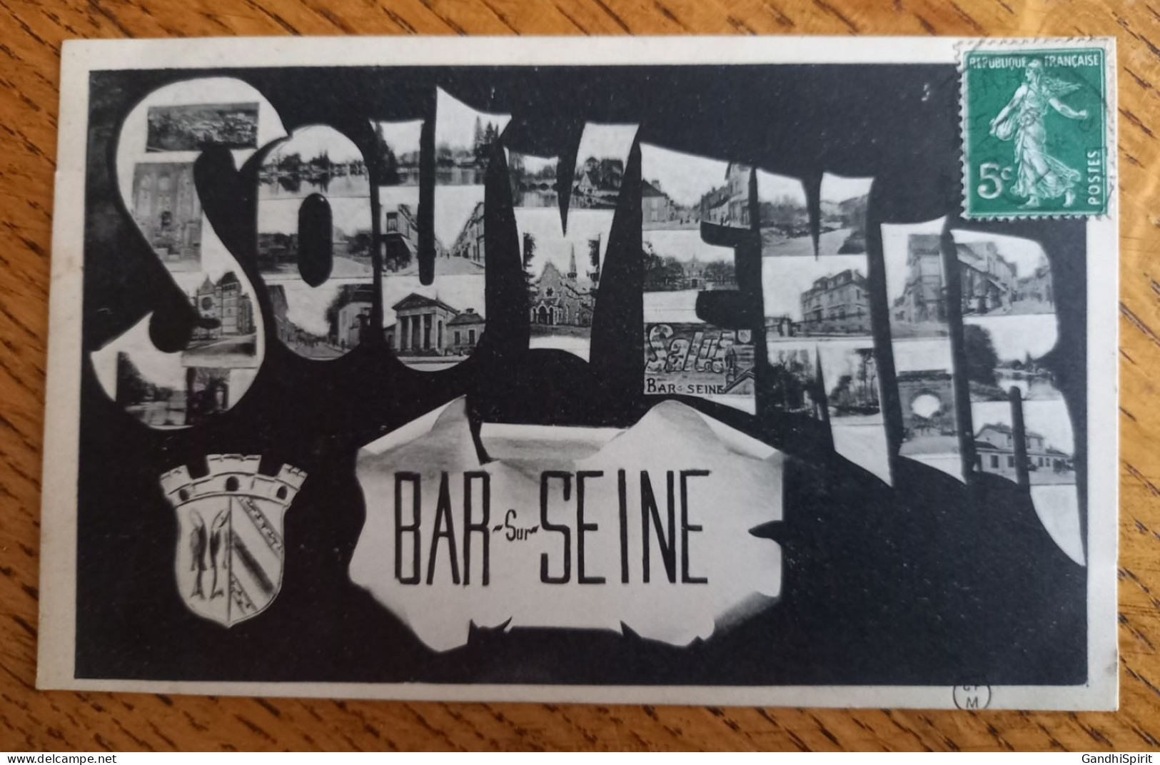 Souvenir De Bar Sur Seine - Multivues De La Ville - Blason, Carte Héraldique - Bar-sur-Seine