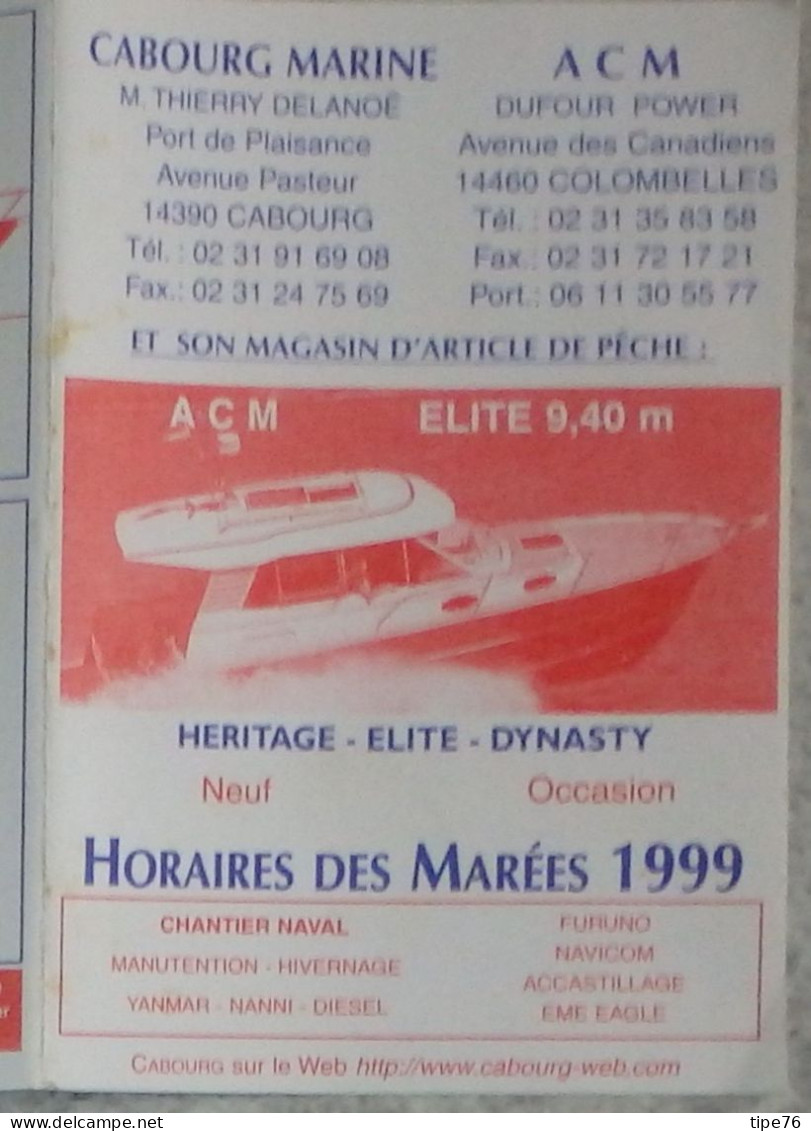 Horaires Des Marées Calendrier 1999 Cabourg Calvados - Europa