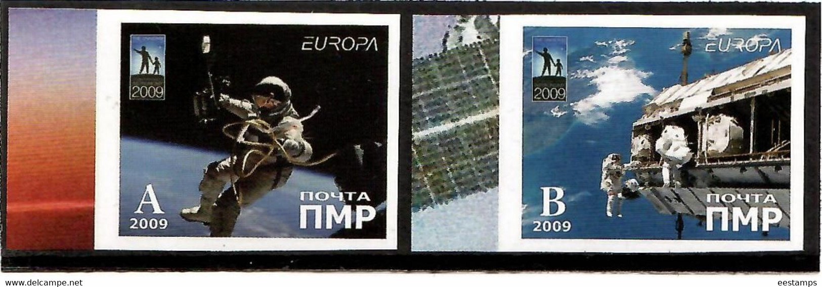 Moldova / PMR Transnistria . EUROPA  CEPT 2009.  Astronomy. Imperf.2v:A,B - Moldova