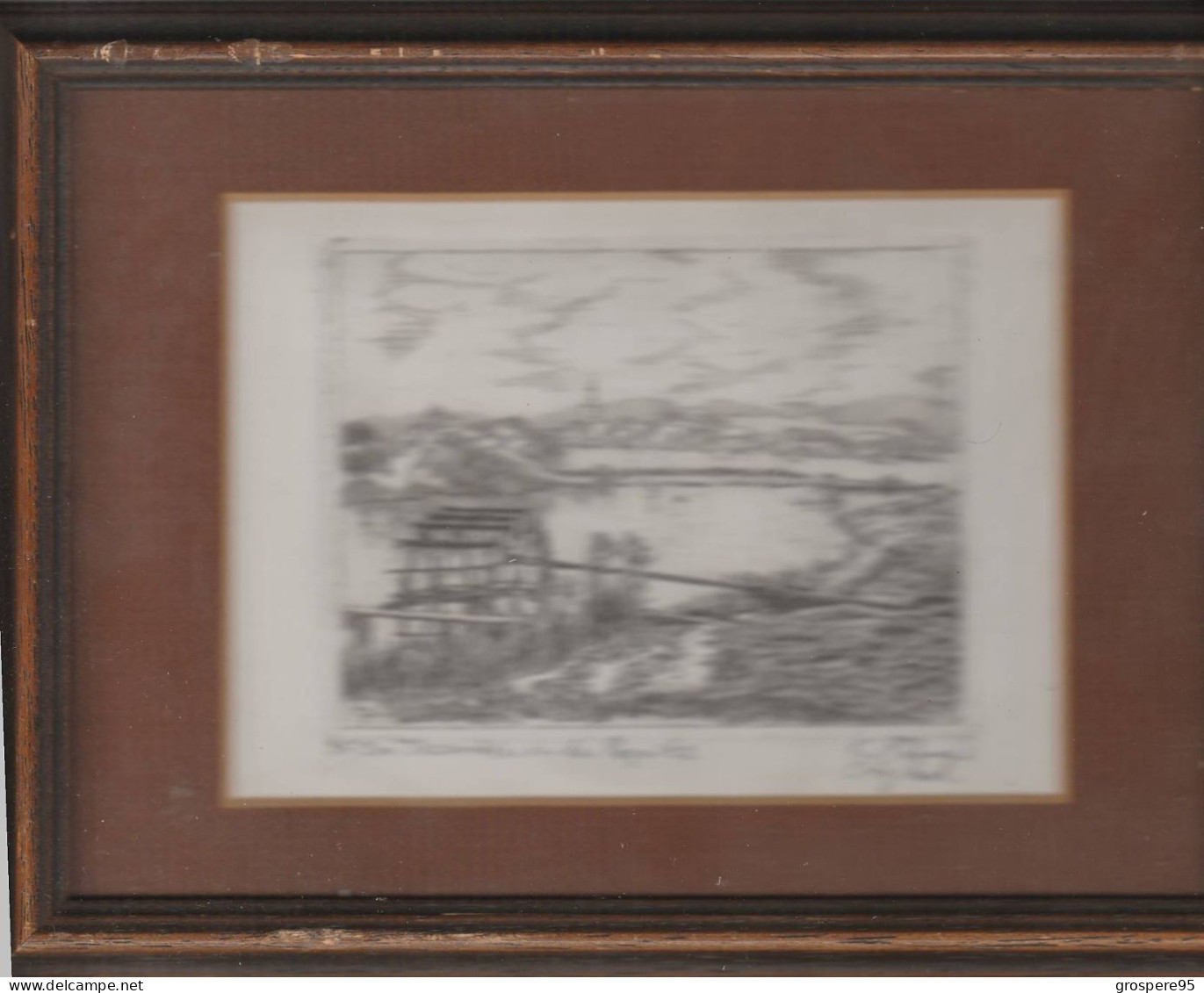 ALLEMAGNE BAVIERE WASSERRAEDER AN DER REGNITZ DESSIN ENCADRE 1985 N°36/200 AVEC CERTIFICAT VERSO - Unclassified